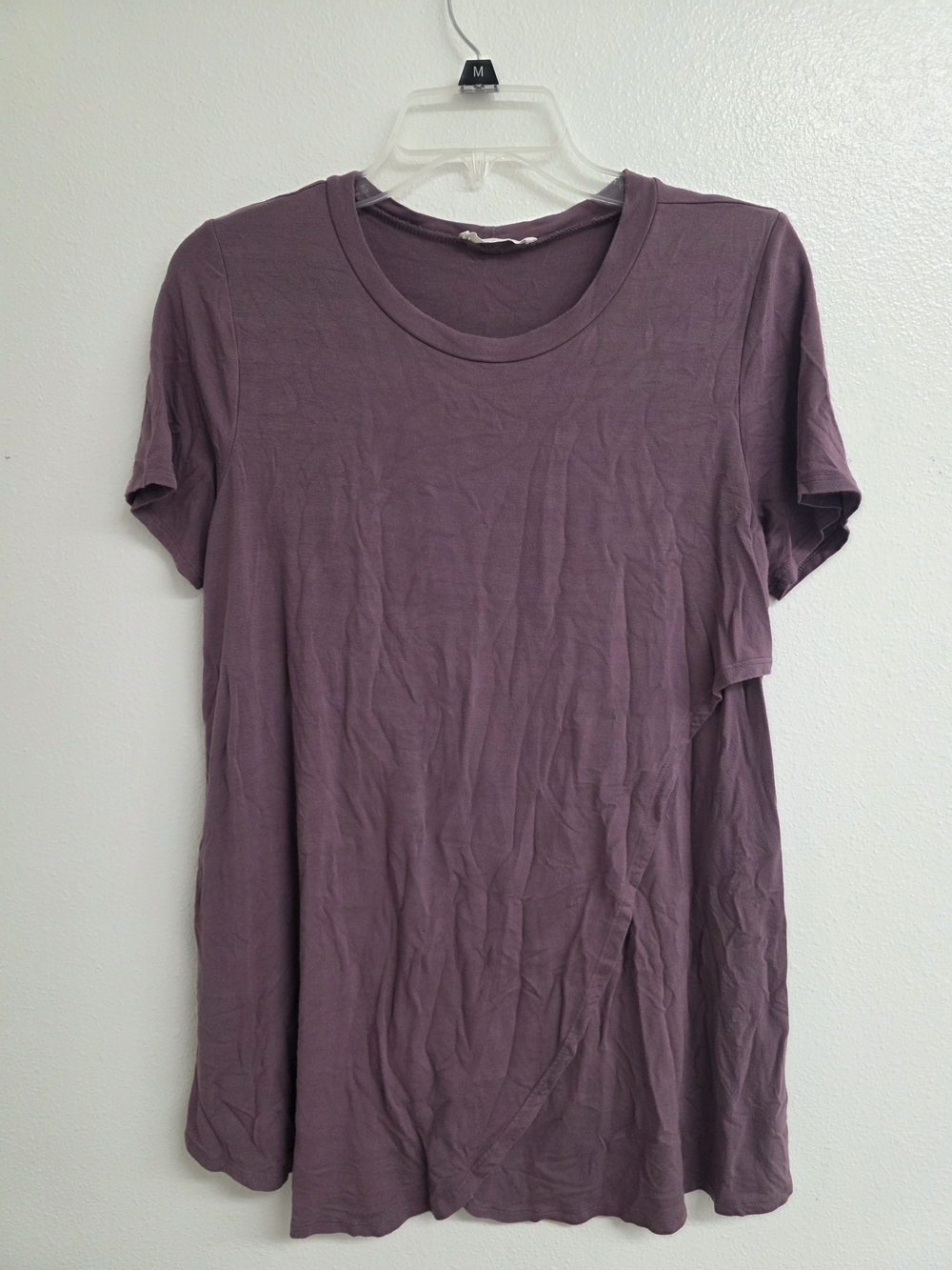 Hello MIZ Short Sleeve Crewneck Top - Mauve Purple (0499)